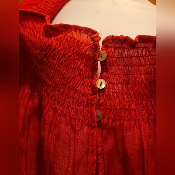 Zara 🔥 fire red/orange Off the shoulder top szM - Picture 6 of 9